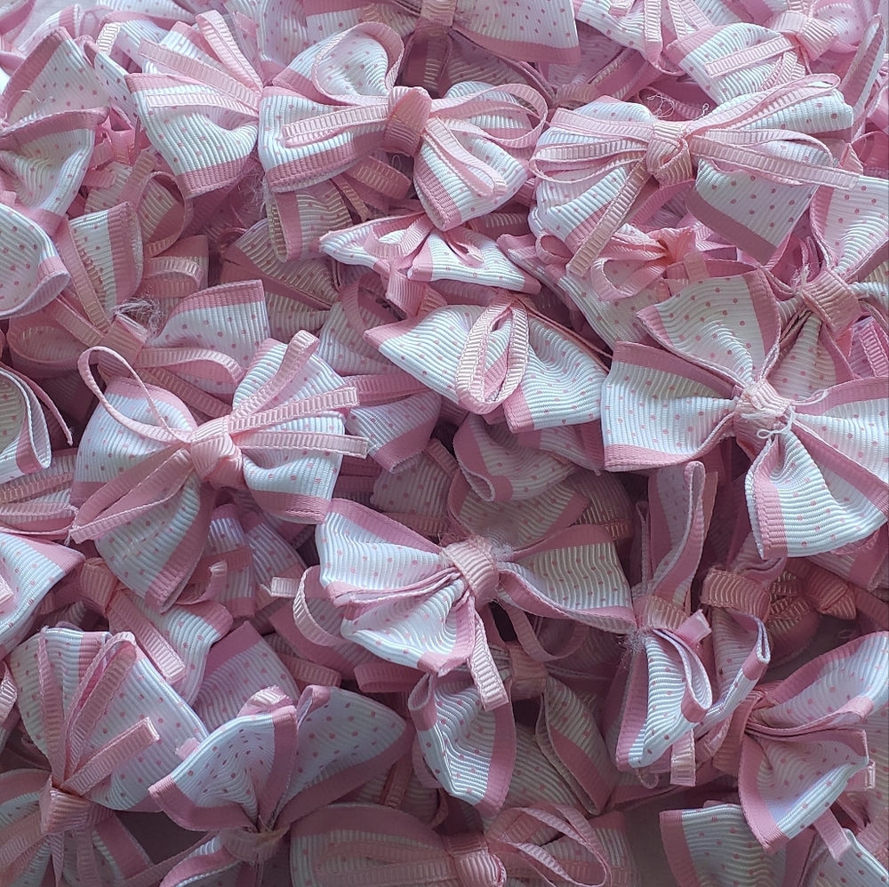 Set of 157 baby bows 133 pink and 24 baby blue NEWS